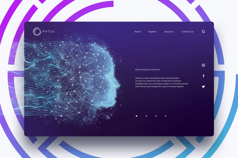 Pytia Website Motion Concept gif animation