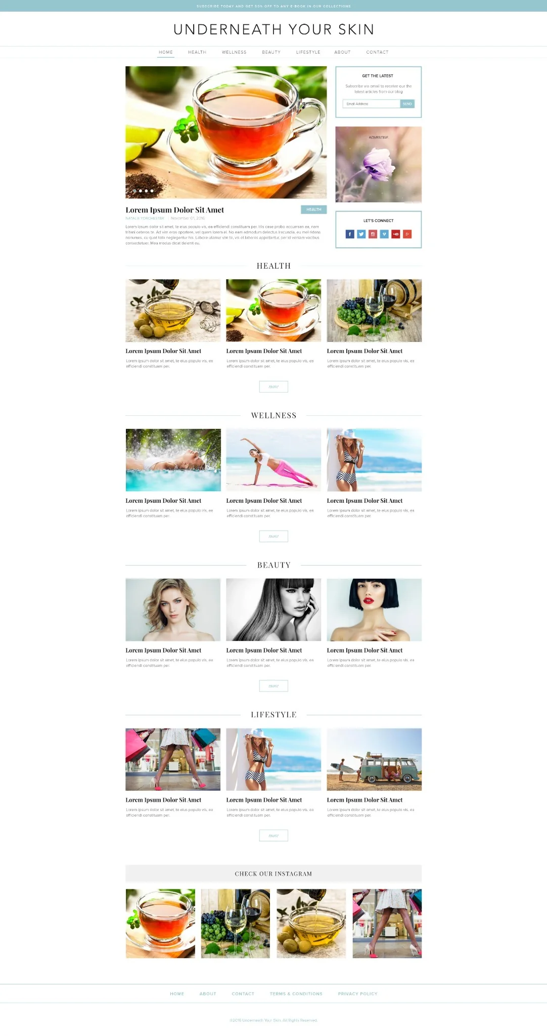 Underneath Your Skin website design