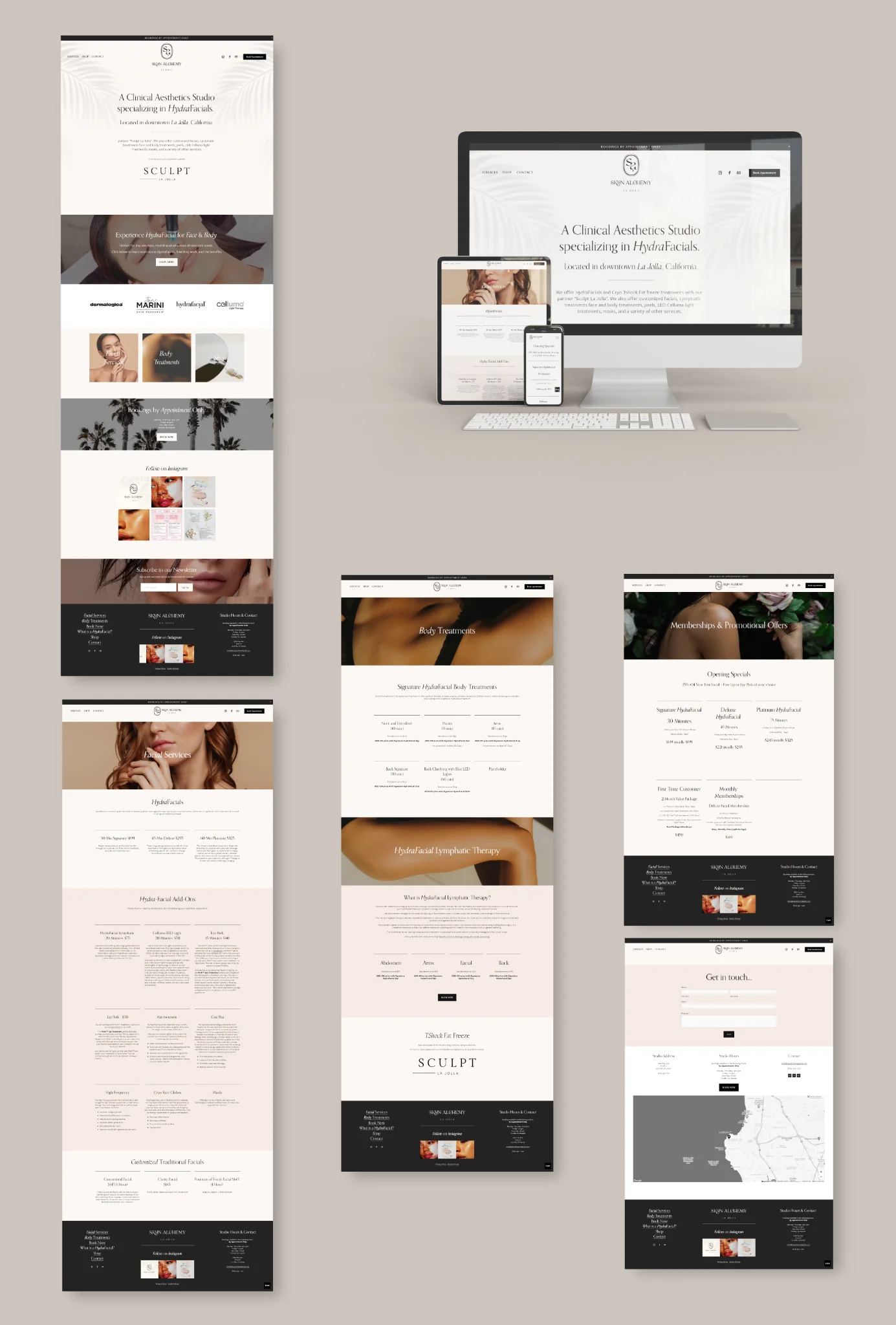 Skin Alchemy website design
